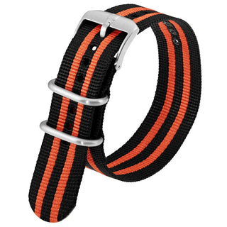 Black|Orange Nylon NATO Strap 23mm, FNX.3950.36Q.K