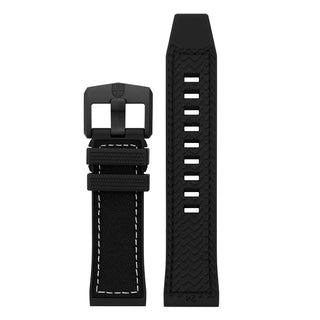 Black|White 24mm Rubber strap for ICE-SAR Series